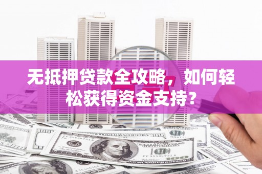 阜新无抵押贷款全攻略，如何轻松获得资金支持？