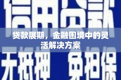 阜新贷款展期，金融困境中的灵活解决方案
