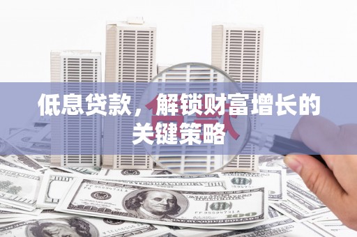 阜新低息贷款，解锁财富增长的关键策略
