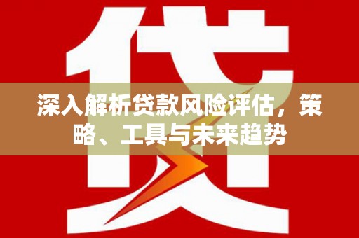 阜新深入解析贷款风险评估，策略、工具与未来趋势