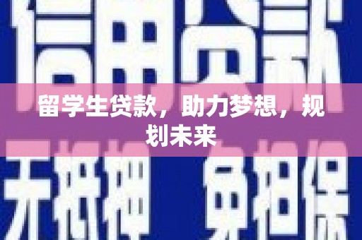 阜新留学生贷款，助力梦想，规划未来