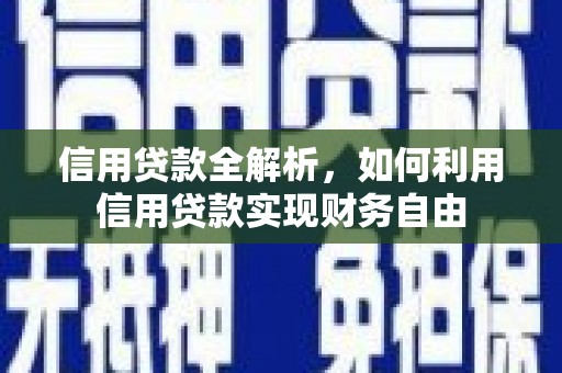 阜新信用贷款全解析，如何利用信用贷款实现财务自由